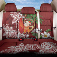 Polynesian Back Car Seat Cover Tropical Santa - Plumeria Red Vintage