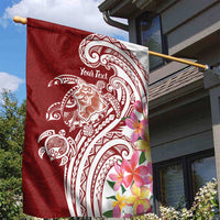 Aloha Hawaii Island Personalized Garden Flag Crimson Dreamy Turtle