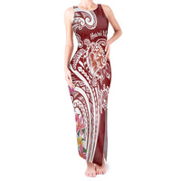 Aloha Hawaii Island Personalized Tank Maxi Dress Crimson Dreamy Turtle