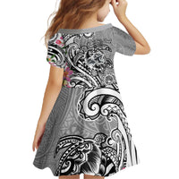 Aloha Kahoolawe Island Personalized Family Matching Off The Shoulder Long Sleeve Dress and Hawaiian Shirt Ashen Dreamy Turtle