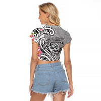 Aloha Kahoolawe Island Personalized Raglan Cropped T Shirt Ashen Dreamy Turtle