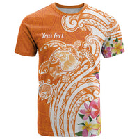 Aloha Lanai Island Personalized T Shirt Orange Dreamy Turtle