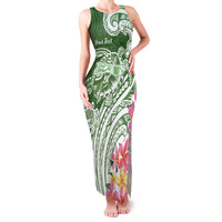 Aloha Molokai Island Personalized Family Matching Tank Maxi Dress and Hawaiian Shirt Sage Dreamy Turtle