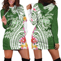 Aloha Molokai Island Personalized Hoodie Dress Sage Dreamy Turtle