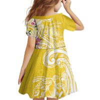Aloha Oahu Island Personalized Family Matching Off The Shoulder Long Sleeve Dress and Hawaiian Shirt Yellow Dreamy Turtle LT7 - Polynesian Pride
