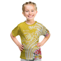 Aloha Oahu Island Personalized Kid T Shirt Yellow Dreamy Turtle