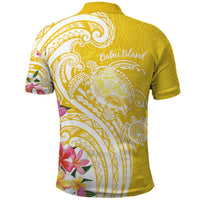 Aloha Oahu Island Personalized Polo Shirt Yellow Dreamy Turtle