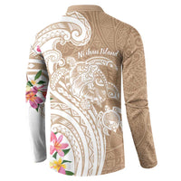 Aloha Ni’ihau Island Personalized Button Sweatshirt Beige Dreamy Turtle