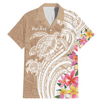 Aloha Niihau Island Personalized Family Matching Mermaid Dress and Hawaiian Shirt Beige Dreamy Turtle LT7 Dad's Shirt - Short Sleeve Beige - Polynesian Pride