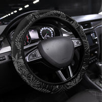 Hawaii Father's Day Vintage Lei Steering Wheel Cover Hauoli la Makuakane - Black