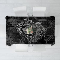 Hawaii Father's Day Vintage Lei Tablecloth Hauoli la Makuakane - Black