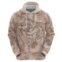 Hawaii Father's Day Vintage Lei Hoodie Hauoli la Makuakane - Beige