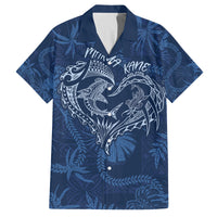 Hawaii Father's Day Vintage Lei Family Matching Long Sleeve Bodycon Dress and Hawaiian Shirt Hauoli la Makuakane - Blue LT7 Dad's Shirt - Short Sleeve Blue - Polynesian Pride