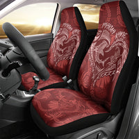 Hawaii Father's Day Vintage Lei Car Seat Cover Hauoli la Makuakane - Red