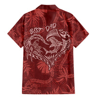 Hawaii Father's Day Vintage Lei Family Matching Mermaid Dress and Hawaiian Shirt Hauoli la Makuakane - Red LT7 - Polynesian Pride