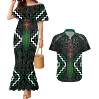 Maori Taiaha Pounamu Whakairo Personalized Couples Matching Mermaid Dress and Hawaiian Shirt Jade Poutama Motifs LT7 Jade - Polynesian Pride