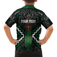 Maori Taiaha Pounamu Whakairo Personalized Family Matching Long Sleeve Bodycon Dress and Hawaiian Shirt Jade Poutama Motifs LT7 - Polynesian Pride