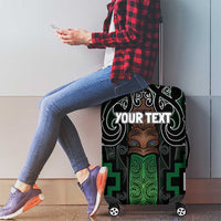 Maori Taiaha Pounamu Whakairo Personalized Luggage Cover Jade Poutama Motifs