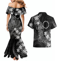 Black Kuki Airani Tapakau Couples Matching Mermaid Dress and Hawaiian Shirt Tribal Anchor Mix Tiare LT7 - Polynesian Pride