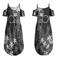 Black Kuki Airani Tapakau Couples Matching Summer Maxi Dress and Hawaiian Shirt Tribal Anchor Mix Tiare LT7 - Polynesian Pride