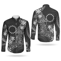 Black Kuki Airani Tapakau Couples Matching Summer Maxi Dress and Long Sleeve Button Shirt Tribal Anchor Mix Tiare LT7 - Polynesian Pride