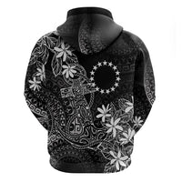 Black Kuki Airani Tapakau Hoodie Tribal Anchor Mix Tiare