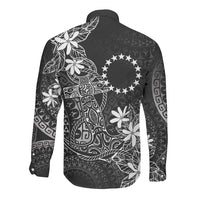 Black Kuki Airani Tapakau Long Sleeve Button Shirt Tribal Anchor Mix Tiare LT7 - Polynesian Pride