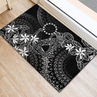 Black Kuki Airani Tapakau Rubber Doormat Tribal Anchor Mix Tiare LT7 - Polynesian Pride