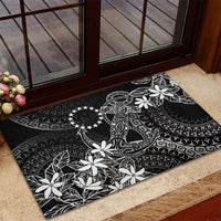 Black Kuki Airani Tapakau Rubber Doormat Tribal Anchor Mix Tiare LT7 - Polynesian Pride