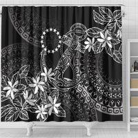 Black Kuki Airani Tapakau Shower Curtain Tribal Anchor Mix Tiare