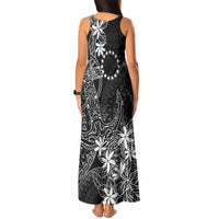 Black Kuki Airani Tapakau Tank Maxi Dress Tribal Anchor Mix Tiare LT7 - Polynesian Pride