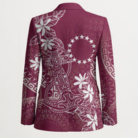 Maroon Kuki Airani Tapakau Blazer Tribal Anchor Mix Tiare