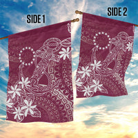 Maroon Kuki Airani Tapakau Garden Flag Tribal Anchor Mix Tiare