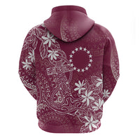 Maroon Kuki Airani Tapakau Hoodie Tribal Anchor Mix Tiare LT7 - Polynesian Pride