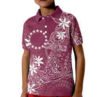 Maroon Kuki Airani Tapakau Kid Polo Shirt Tribal Anchor Mix Tiare