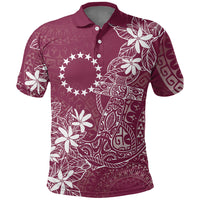 Maroon Kuki Airani Tapakau Polo Shirt Tribal Anchor Mix Tiare LT7 Maroon - Polynesian Pride