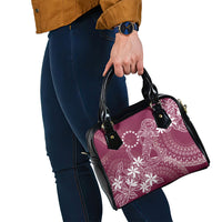 Maroon Kuki Airani Tapakau Shoulder Handbag Tribal Anchor Mix Tiare