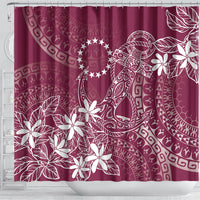 Maroon Kuki Airani Tapakau Shower Curtain Tribal Anchor Mix Tiare