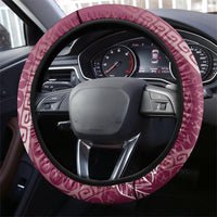 Maroon Kuki Airani Tapakau Steering Wheel Cover Tribal Anchor Mix Tiare
