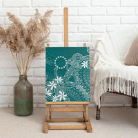 Teal Kuki Airani Tapakau Canvas Wall Art Tribal Anchor Mix Tiare LT7 - Polynesian Pride