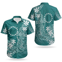 Teal Kuki Airani Tapakau Couples Matching Puletasi and Hawaiian Shirt Tribal Anchor Mix Tiare LT7 - Polynesian Pride