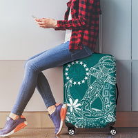 Teal Kuki Airani Tapakau Luggage Cover Tribal Anchor Mix Tiare