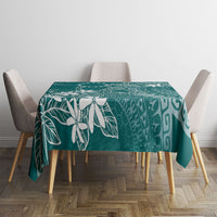 Teal Kuki Airani Tapakau Tablecloth Tribal Anchor Mix Tiare