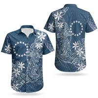 Navy Kuki Airani Tapakau Couples Matching Summer Maxi Dress and Hawaiian Shirt Tribal Anchor Mix Tiare LT7 - Polynesian Pride