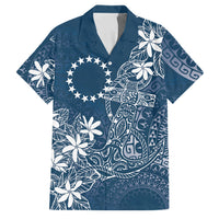 Navy Kuki Airani Tapakau Family Matching Off The Shoulder Long Sleeve Dress and Hawaiian Shirt Tribal Anchor Mix Tiare LT7 Dad's Shirt - Short Sleeve Navy - Polynesian Pride