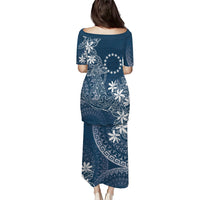 Navy Kuki Airani Tapakau Family Matching Puletasi and Hawaiian Shirt Tribal Anchor Mix Tiare LT7 - Polynesian Pride