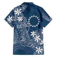 Navy Kuki Airani Tapakau Family Matching Short Sleeve Bodycon Dress and Hawaiian Shirt Tribal Anchor Mix Tiare LT7 - Polynesian Pride
