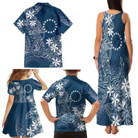 Navy Kuki Airani Tapakau Family Matching Tank Maxi Dress and Hawaiian Shirt Tribal Anchor Mix Tiare LT7 - Polynesian Pride