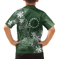 Sage Green Kuki Airani Tapakau Family Matching Summer Maxi Dress and Hawaiian Shirt Tribal Anchor Mix Tiare LT7 - Polynesian Pride