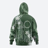 Sage Green Kuki Airani Tapakau Hoodie Tribal Anchor Mix Tiare
